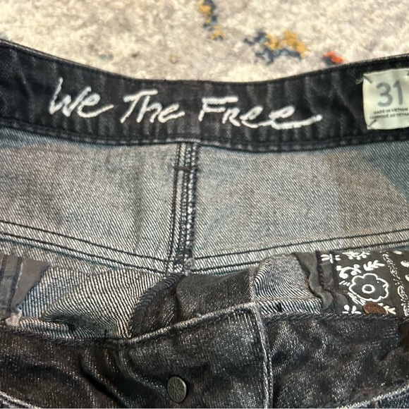 We The Free Free People Bailey Asymmetrical Black Denim Skirt Size 31 - Picture 7 of 8